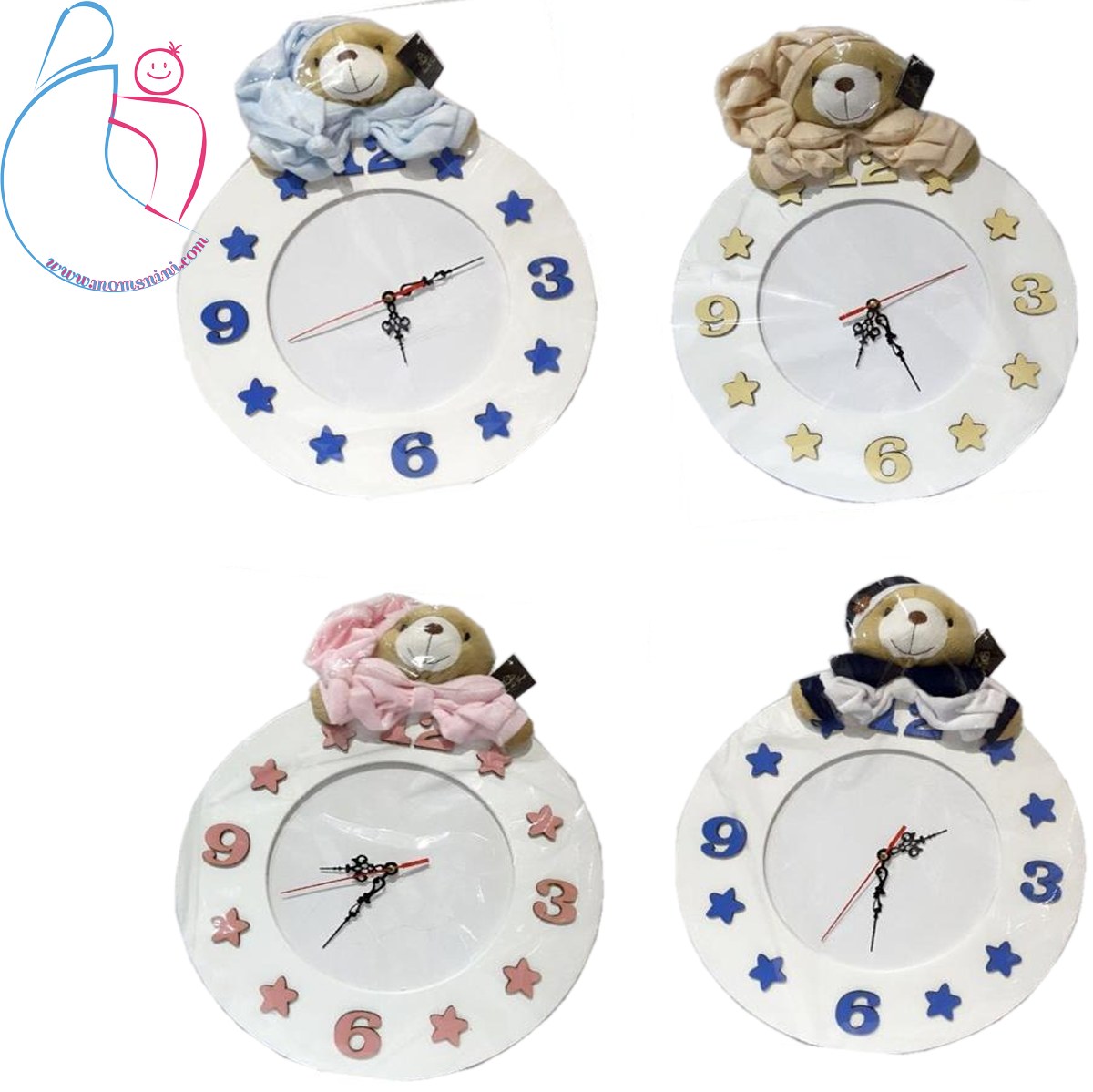 ساعت اتاق کودک طرح خرس تدی (teddy bear) مامزنینی