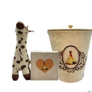 ست سطل و جادستمال اتاق کودک مدل زرافه | آرامیس