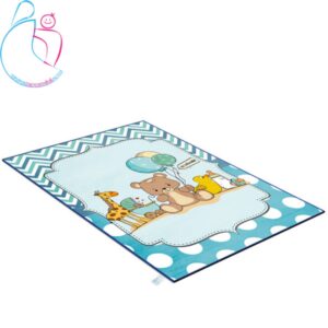 فرش فانتزی اتاق کودک مامزکیوتی طرح خرس و دریا آبی