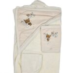 سرویس و ست حوله نوزاد برند مامز کیوتی طرح خرس بندرختی مامزنینی