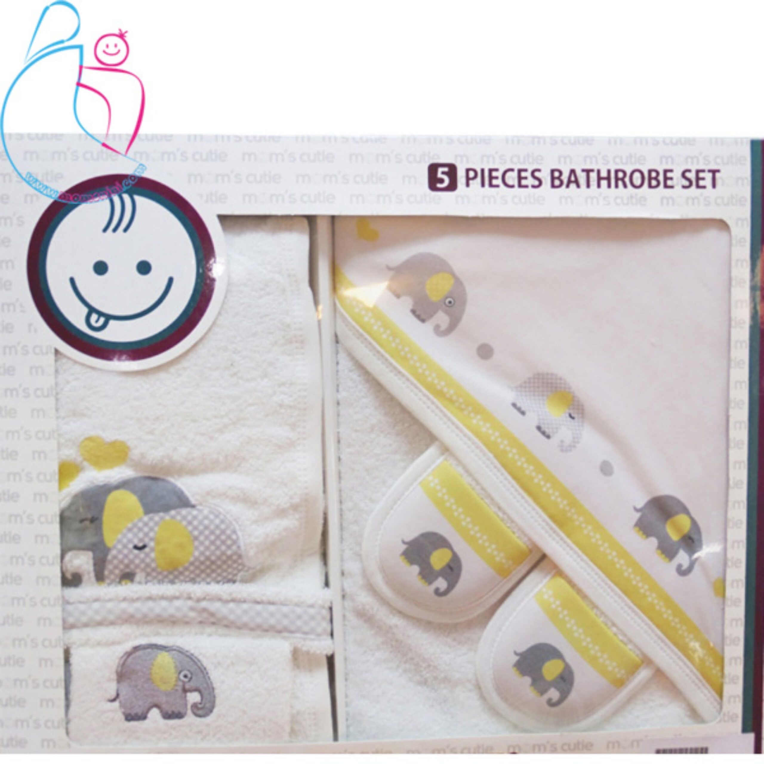 ست حوله کودک 5 تکه برند مامزکیوتی مدل فیل مامزنینی