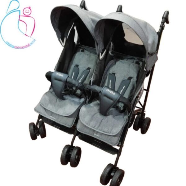 کالسکه دوقلو عصایی دیبا پلاس دلیجان رنگ طوسی مامز نینی