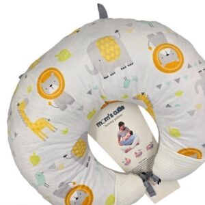 بالشت شیردهی یو U نوزاد برند مامز کیوتی طرح گاردن فیل و زرافه مامزنینی