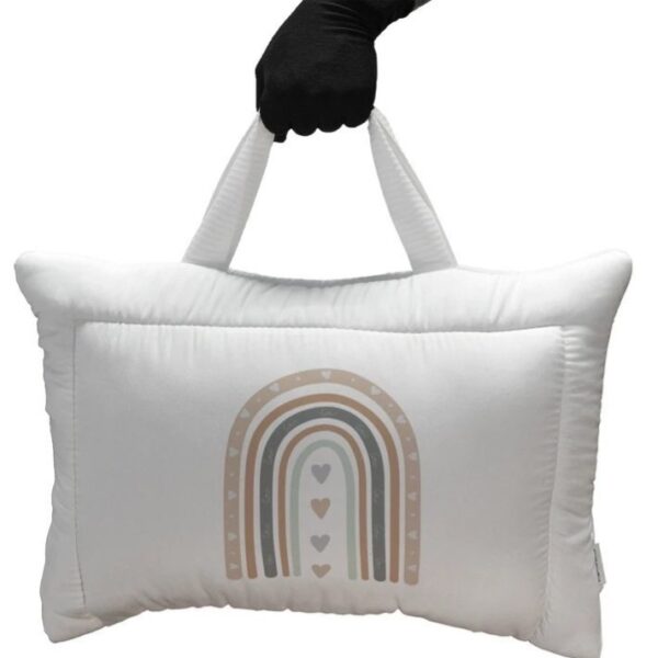 ست مسافرتی کیفی نوزاد برند مامز کیوتی مدل 3 تکه طرح رنگین کمان مامزنینی