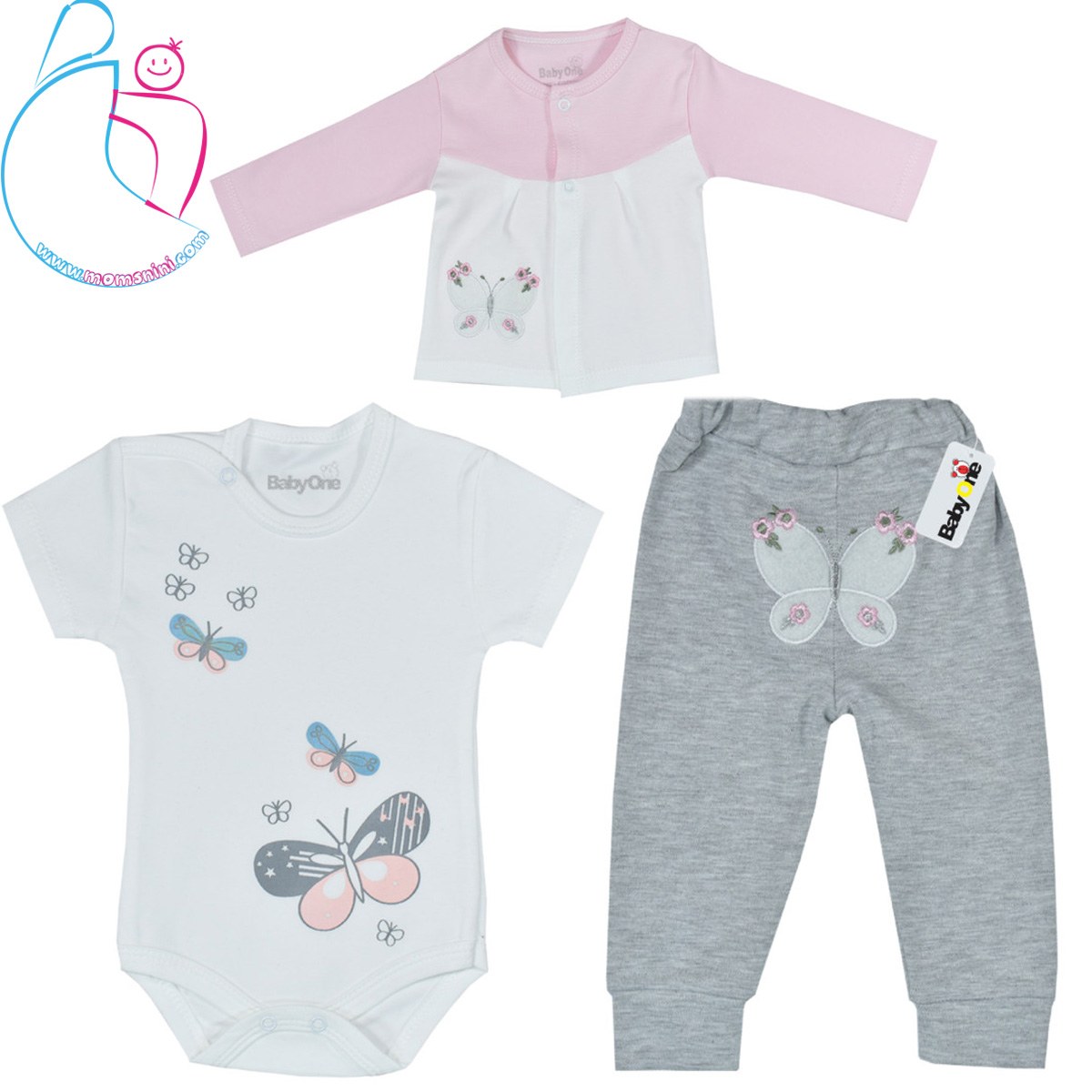 لباس سه تیکه بی بی وان طرح پروانه