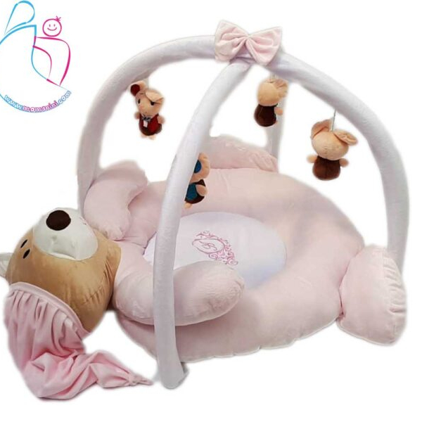 تشک بازی آرامیس طرح خرس تدی  صورتی مامزنینی