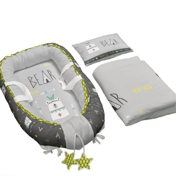 تشک گارد دار یا لبه دار 3 تکه نوزاد از برند مامز کیوتی طرح خرس قطبی مامزنینی