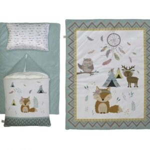 ست خواب نوزاد برند مامز کیوتی مدل 4 تکه طرح روباه و جنگل مامزنینی