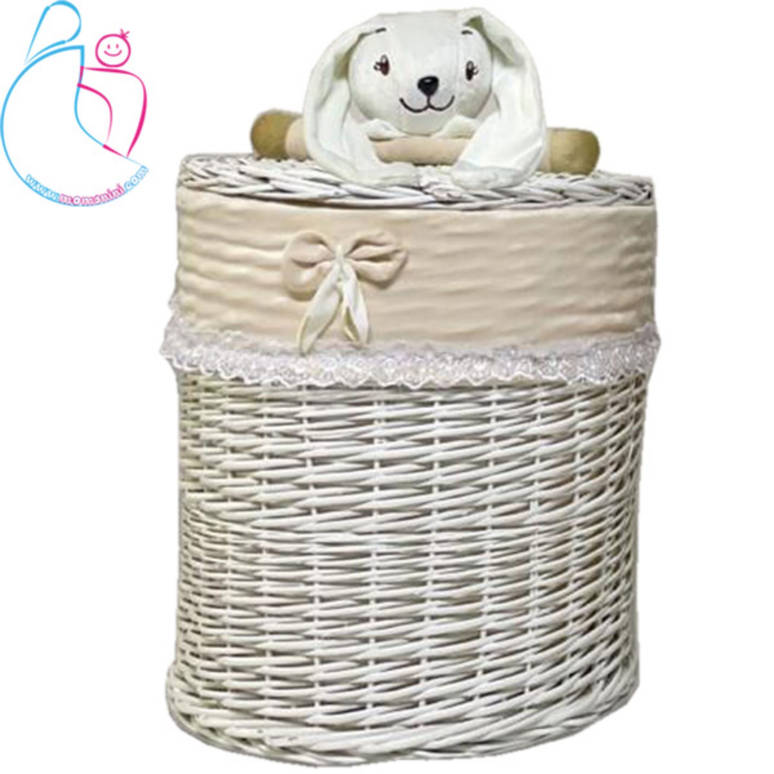 سبد حصیری لباس و اسباب بازی اتاق کودک مدل خرگوش بزرگ