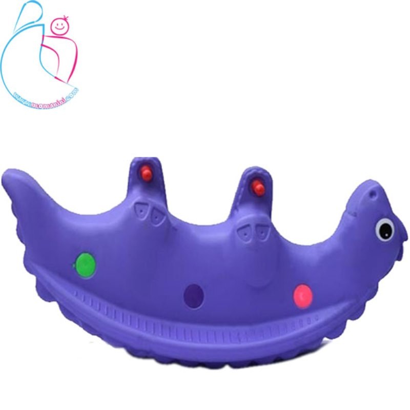 الاکلنگ کودک دو نفره مدل دایناسور رنگ آبی کاربنی مامزنینی