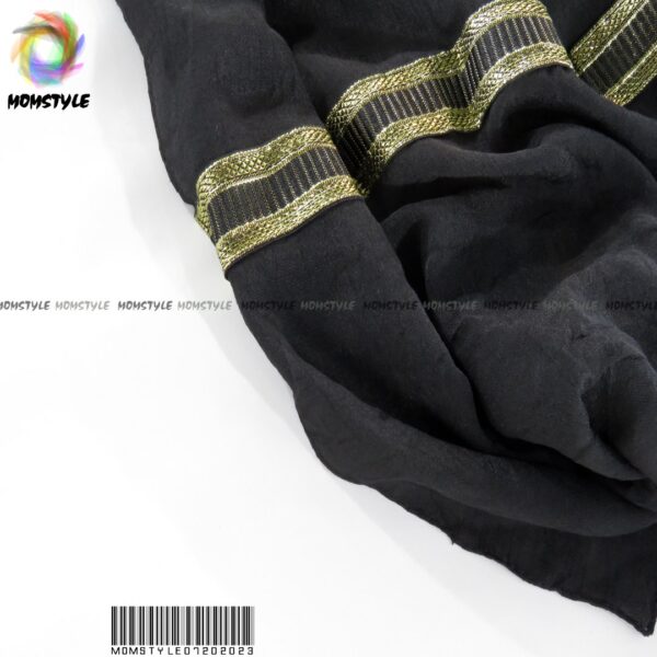 شال مشکی مزونی پر وال اسلپ دونوار طلایی مام استایل