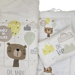 ست مسافرتی کیفی نوزاد برند مامز کیوتی مدل 3 تکه طرح خرس کارتونی مامزنینی