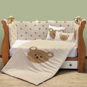 سرویس روتختی نوزاد برند مامز کیوتی مدل 7 تکه طرح تدی مامزنینی