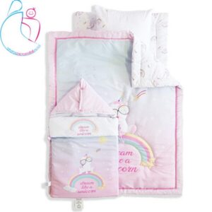 سرویس خواب 4 تکه مخمل مامزکیوتی (momscutie) طرح یونیکورن نانو مامزنینی