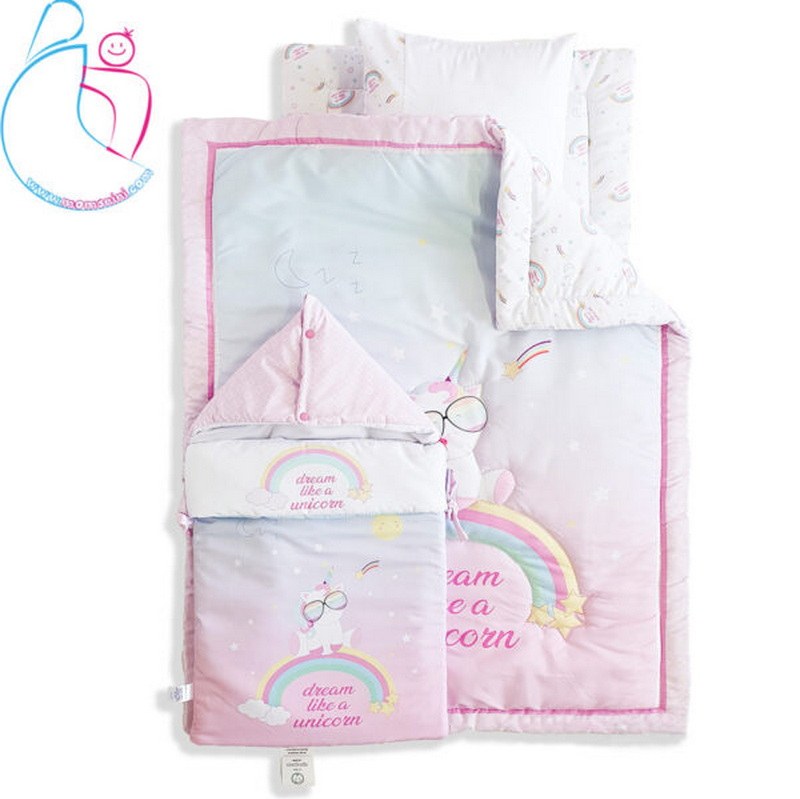سرویس خواب 4 تکه مخمل مامزکیوتی (momscutie) طرح یونیکورن نانو مامزنینی
