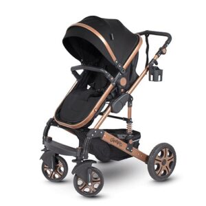 کالسکه اسپرینگ مدل اسپیدا بدنه برنز رنگ مشکی مامزنینی