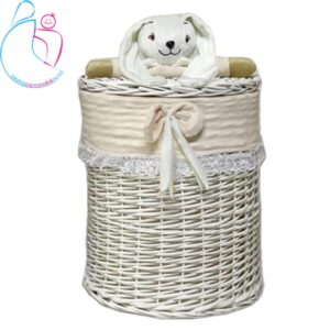 سبد حصیری لباس و اسباب بازی اتاق کودک مدل خرگوش متوسط