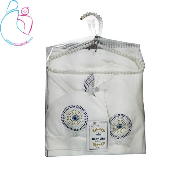 ست لباس نوزادی بیمارستانی 7 تکه بیبی لایف مدل چشم نظر