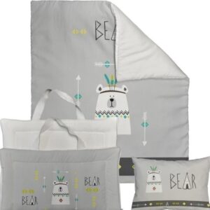 ست مسافرتی کیفی نوزاد برند مامز کیوتی مدل 3 تکه طرح خرس قطبی مامزنینی