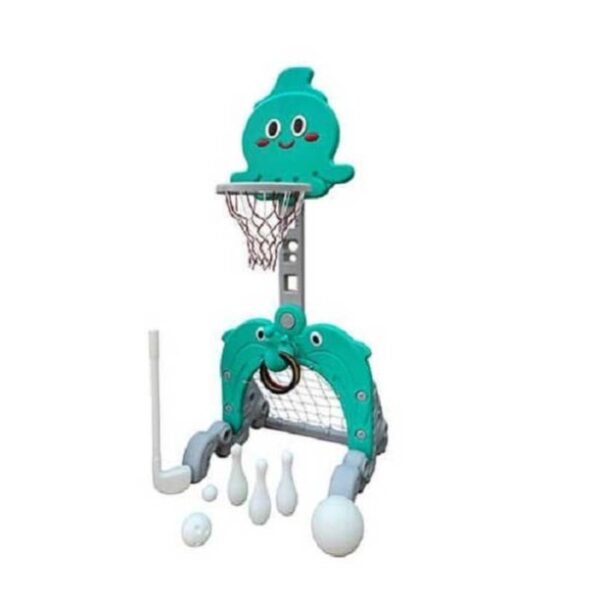 بسکتبال ایستاده چند کاره کودک مدل دلفین 5 کاره مامزنینی