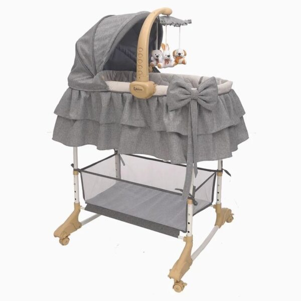 تخت و گهواره چند کاره ملورین همراه با آویز موزیکال مامزنینی