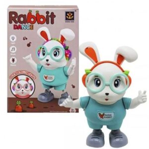 ربات خرگوش عینکی هدفون دار رقاص، موزیکال و چراغدار مامزنینی