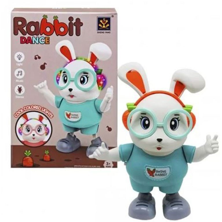 ربات خرگوش عینکی هدفون دار رقاص، موزیکال و چراغدار مامزنینی