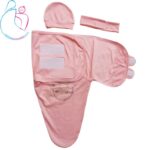 ست قنداق چسبی و کلاه و نافبند نوزاد دارای رنگبندی مامزنینی