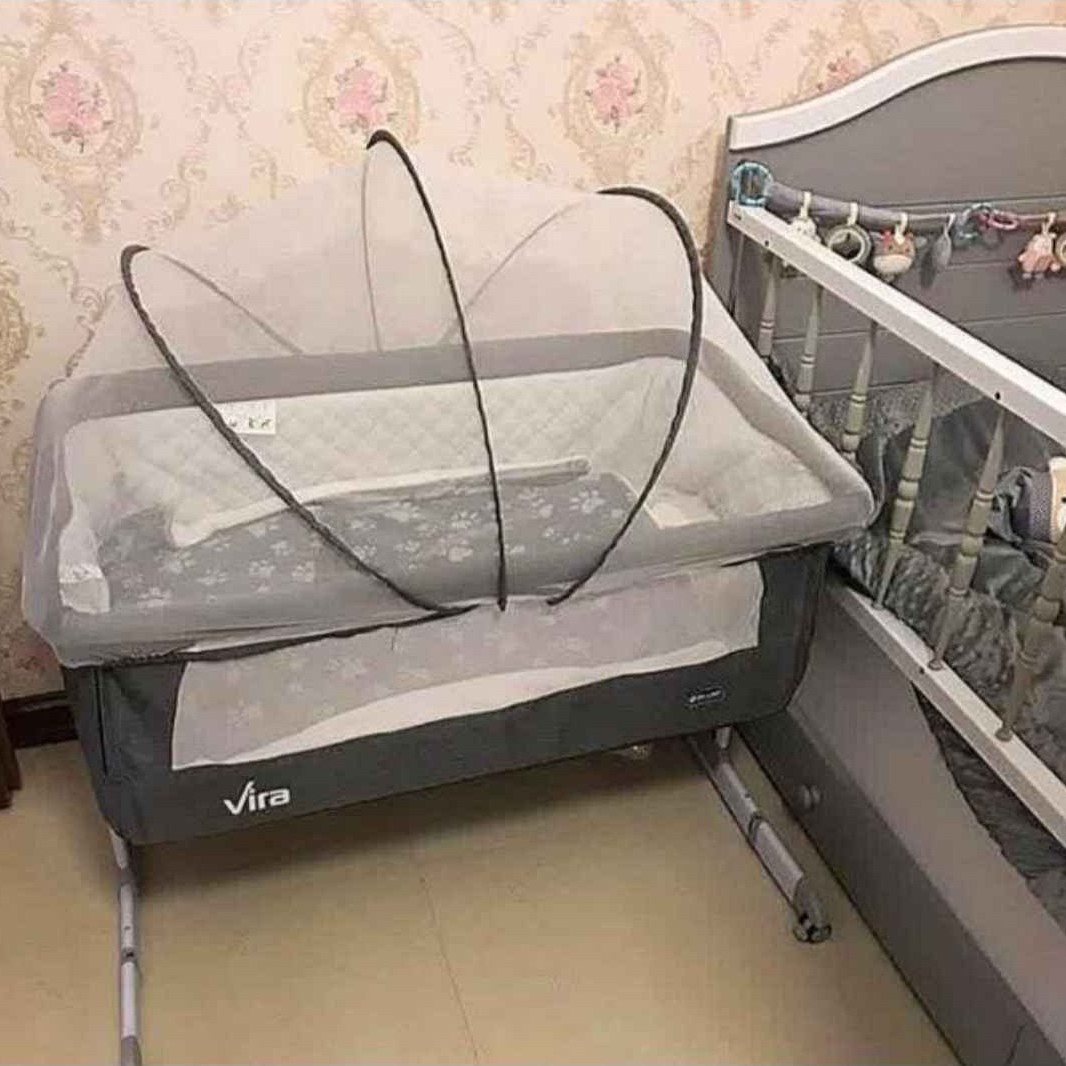 تخت کودک ویرا vira دلیجان مدل با پشه بند مامز نینی