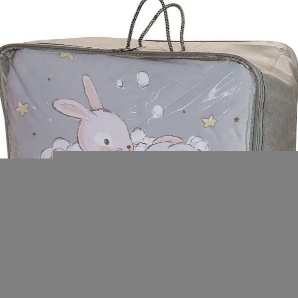 سرویس روتختی نوزاد برند مامز کیوتی 7 تکه طرح خرگوش و ماه رنگ طوسی مامزنینی