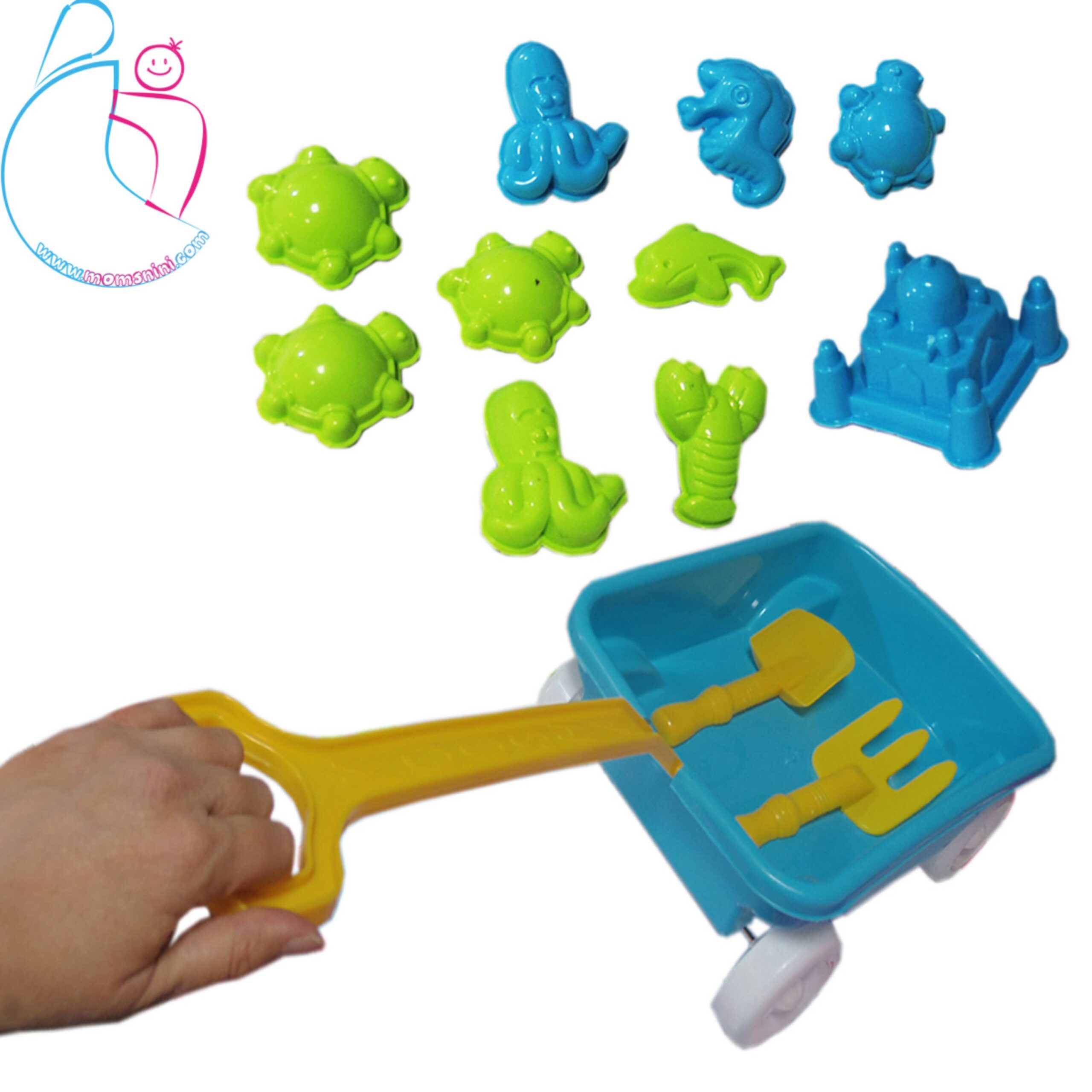 گاری ساحلی با قالب شن بازی مامزنینی