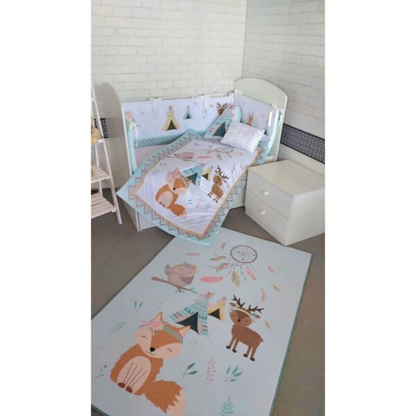 سرویس روتختی نوزاد برند مامز کیوتی 7 تکه طرح روباه و جنگل مامزنینی