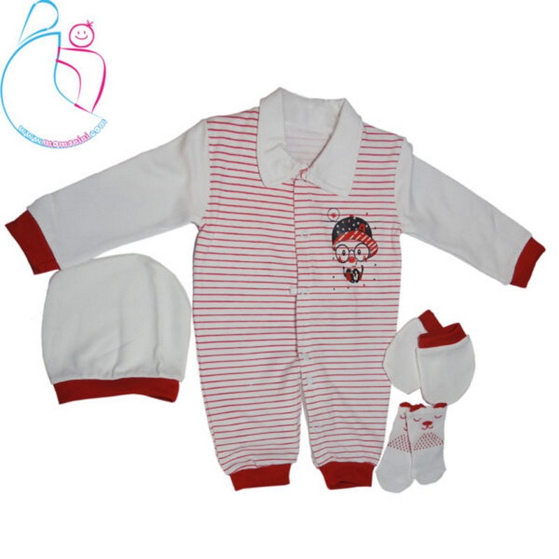 ست 5 تکه لباس نوزادی مدل راه راه مامز نینی