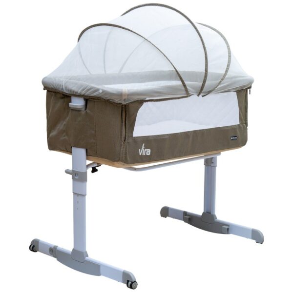 تخت  کنار مادر کودک دلیجان مدل ویرا vira با پشه بند مامز نینی