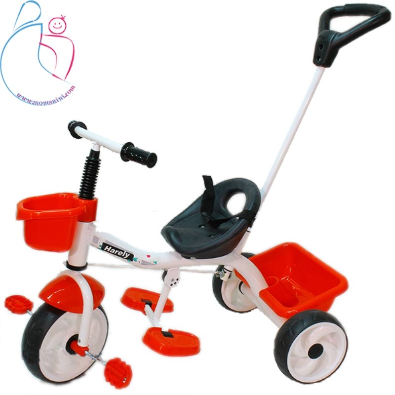 سه چرخه babyland مدل هارلی رنگ قرمز مامزنینی