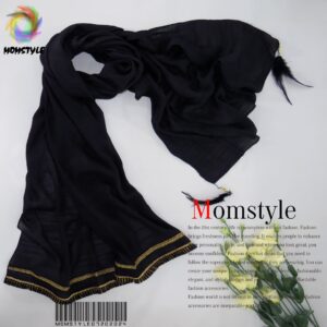 شال مشکی مزونی پر وال اسلپ طلایی مام استایل