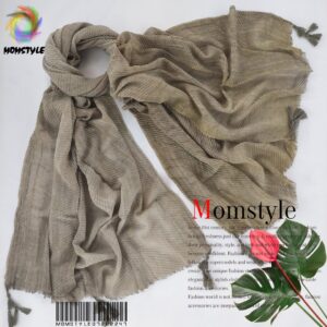 شال پلیسه سنگشور نخی رنگبندی چهارفصل مام استایل