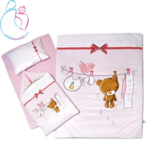 سرویس خواب 4 تکه کودک مدل خرس بندرختی صورتی