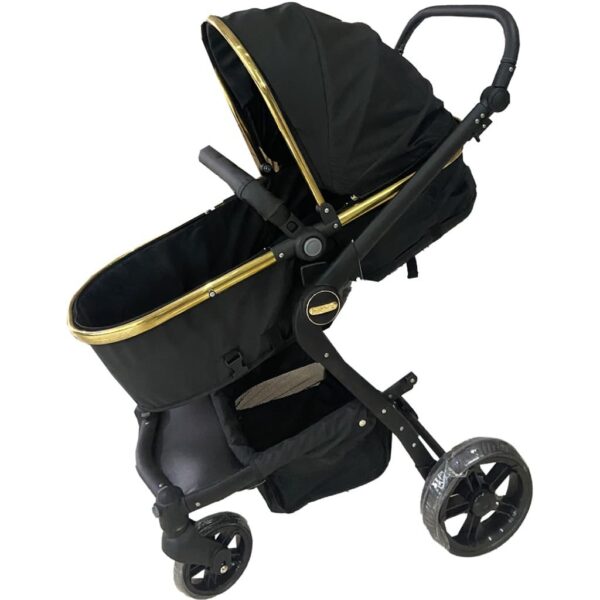 ست کالسکه و کریر دلیجان مدل هیرو پرو بدنه طلایی مامزنینی