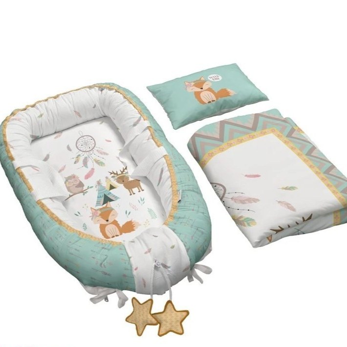 تشک گارد دار یا لبه دار 3 تکه نوزاد از برند مامز کیوتی طرح روباه و جنگل مامزنینی