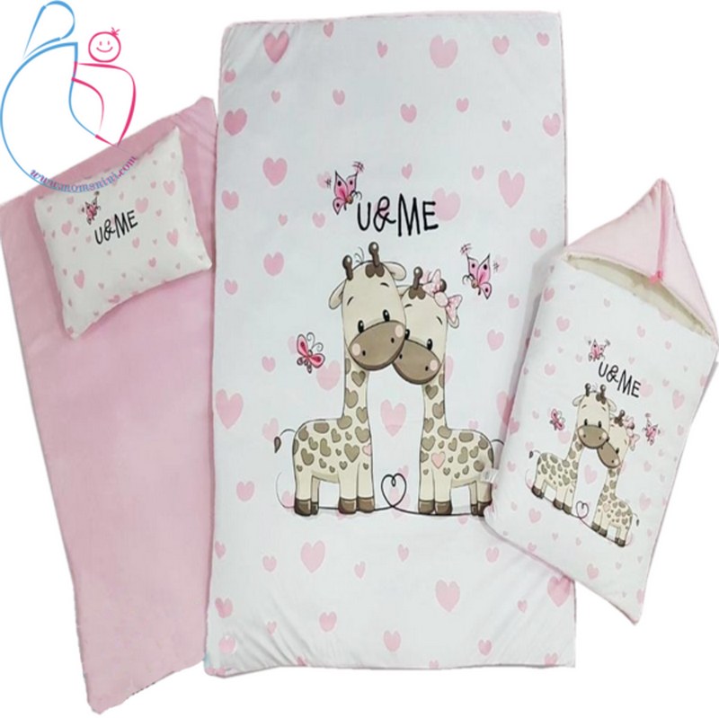 سرویس خواب 4 تکه مخمل مدل دو زرافه مامزکیوتی(momscutie)مامزنینی