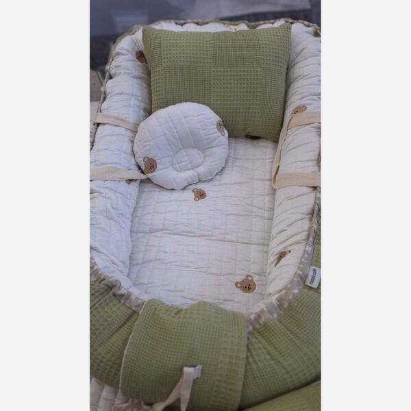 تشک گارد دار یا لبه دار 3 تکه نوزاد از برند مامز کیوتی طرح تدی پیکه مامزنینی