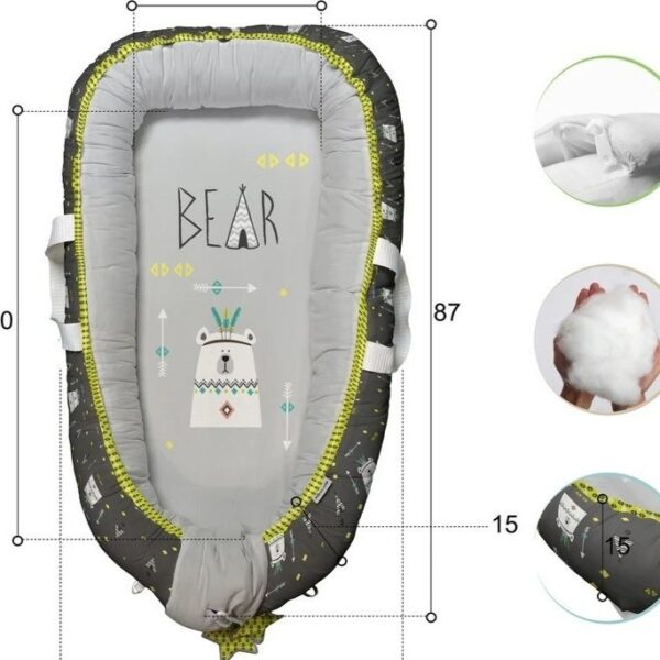 تشک گارد دار یا لبه دار 3 تکه نوزاد از برند مامز کیوتی طرح خرس قطبی مامزنینی
