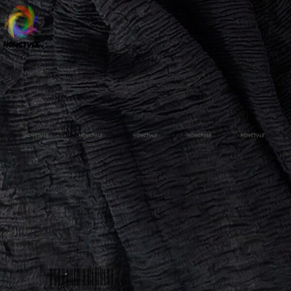 شال پلیسه  نخی چهار فصل رنگ مشکی کد43مام استایل