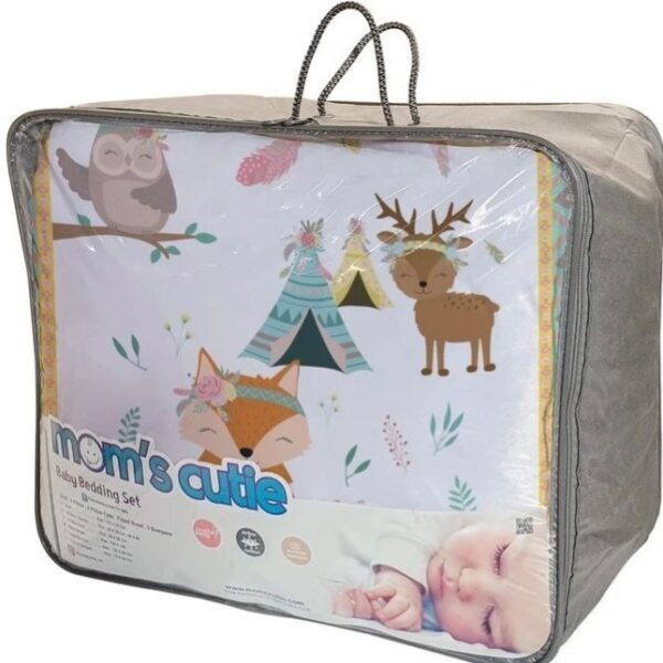 ست خواب نوزاد برند مامز کیوتی مدل 4 تکه طرح روباه و جنگل مامزنینی
