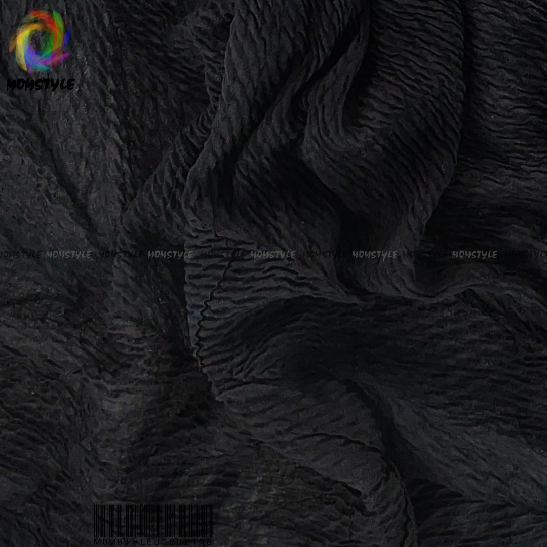 شال پلیسه  نخی چهار فصل رنگ مشکی کد24 مام استایل