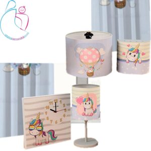 ست ساعت و لوستر مامز کیوتی طرح اسب تک شاخ مامزنینی