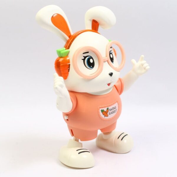 ربات خرگوش عینکی هدفون دار رقاص، موزیکال و چراغدار مامزنینی
