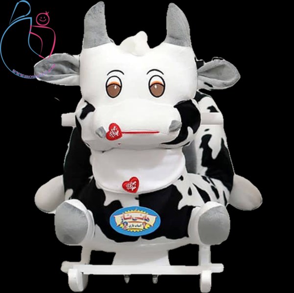 راکر کودک مدل گاو سفید مشکی