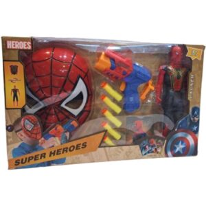 ست تفنگ ابری با ماسک چراغدار و فیگور قهرمانان اونجرز مامزنینی